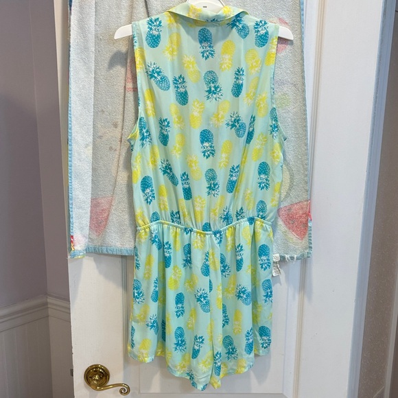 Freebird Blue and Yellow Pineapple Print Romper - Picture 5 of 6